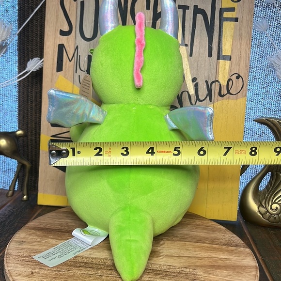 Squishy Heart Plush Dragon with iridescent horns and wings Valentines NWT - Picture 11 of 12